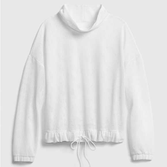 GapFit Crop Mock Neck White Pull Over Size M - Picture 1 of 10